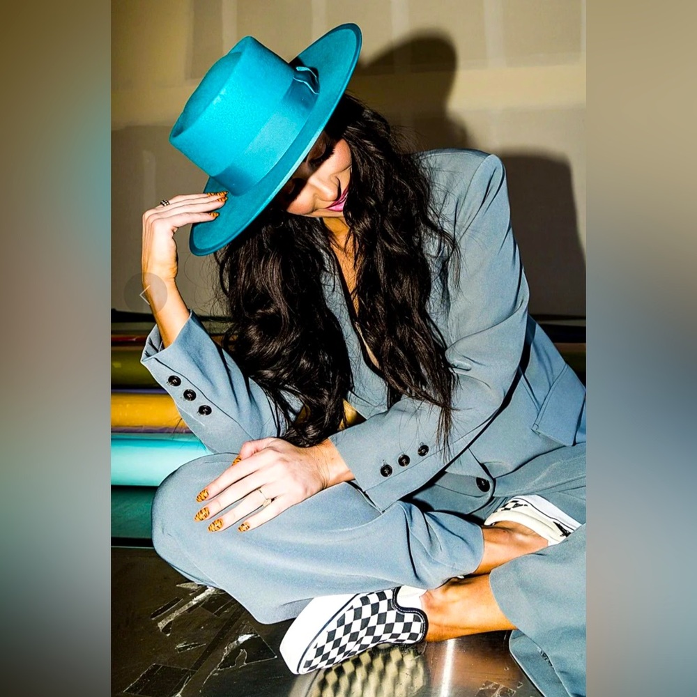 Electric Blue Stiff Brim Hat - Only worn once